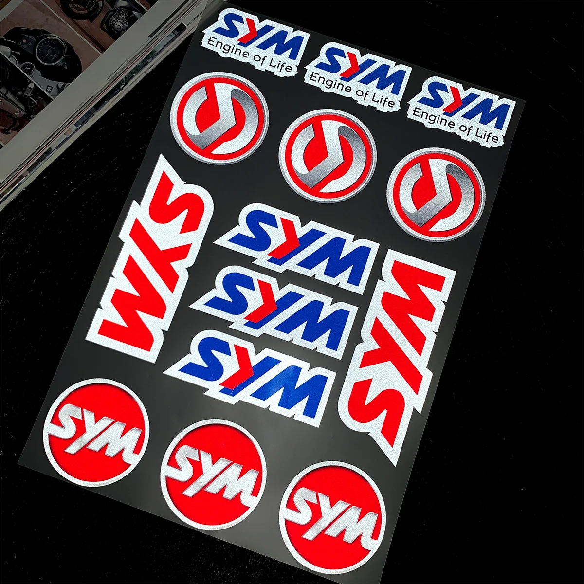 

For Sym SYMPHONY 125 50 JET 14 125 14-50 FIDDL 50 Reflective Motorcycle Sticker Moto Scooter Body Helmet Vinyl Accessories Decal