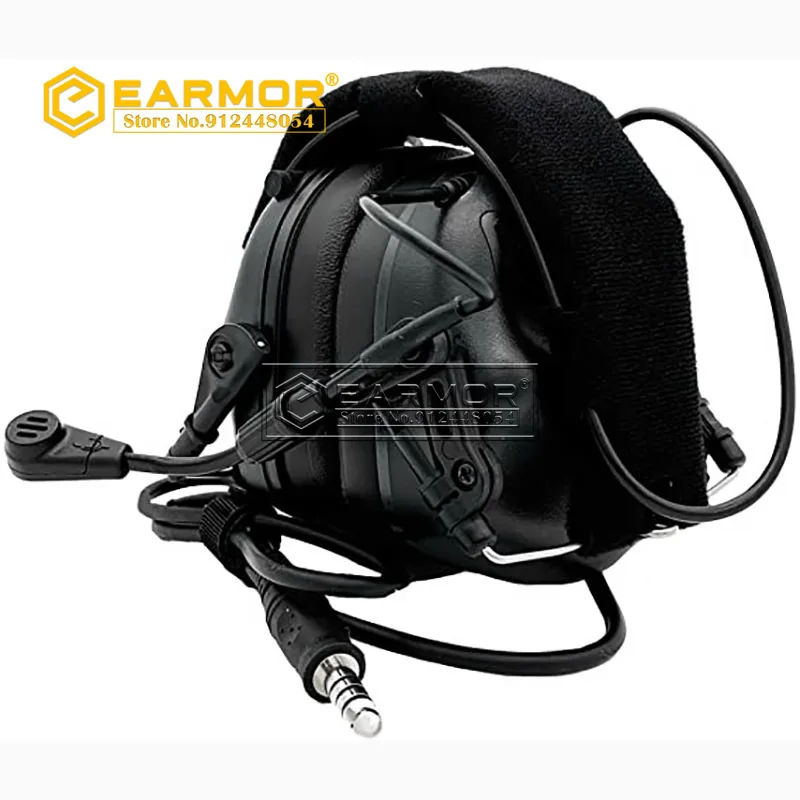 EARMOR M32 MOD4 Tactical Headset & M51 PTT& ARC Rail Adapter One Sets for Fast Helmet ARC Rail Freely Change Head Mounted