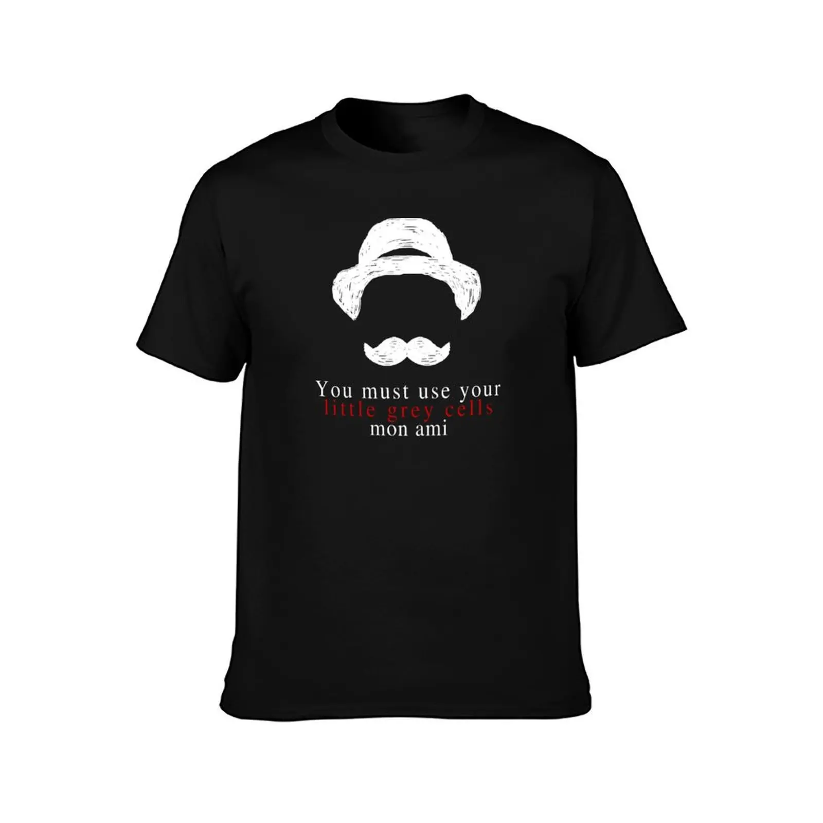 Agatha Christie Hercule Poirot Little Grey Cells T-Shirt Summer Holiday Casual Tee T-Shirt