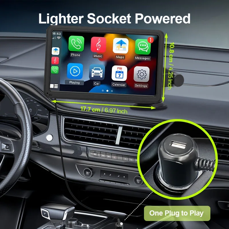 7 inch Motorcycle Navigation Gps Wireless Apple Carplay Android Automatic Ipx7 Waterproof Bluetooth Touch Monitor Wifi