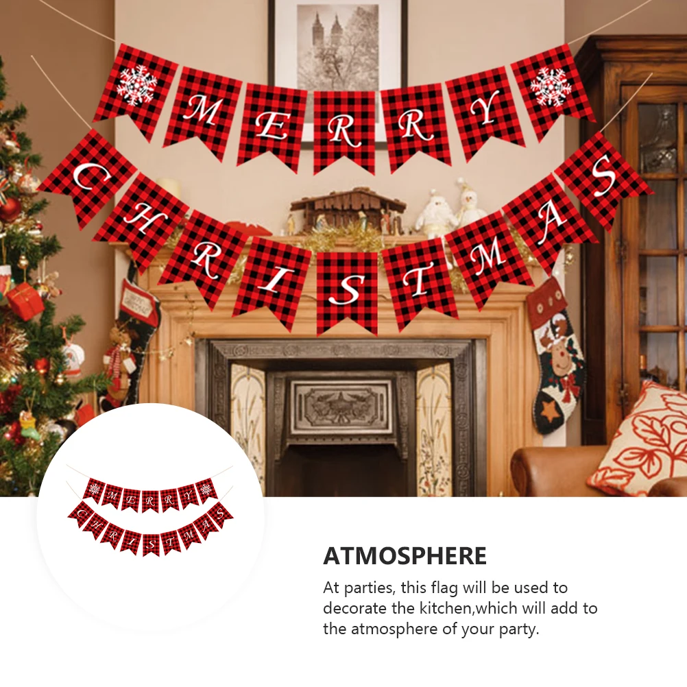 

Christmas Flag Bunting Merry Supplies Banners Decorative Party Decoration outside