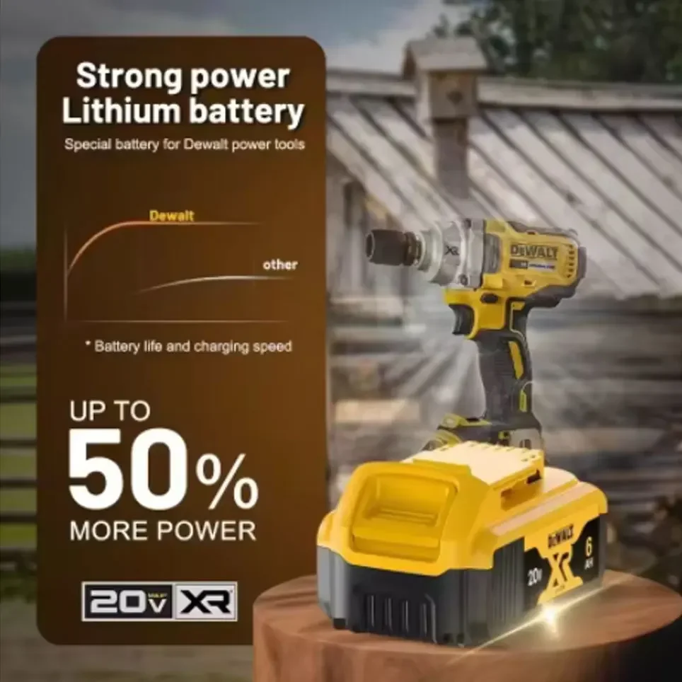 Batteria originale Dewalt 20v PowerTool 6.0Ah Batteria agli ioni di litio garanzia della qualità, sostituzione DCB202 DCB205 DCB609 DCB612