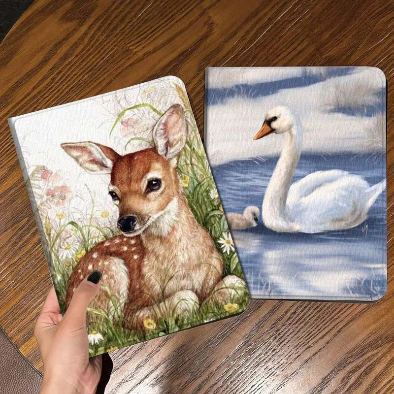 

Cartoon Fawn Grass Field Gift Tablet Case For Apple iPad Air Pro mini 1 2 3 4 5 6 7 8 9 11 M2 M3 M5 M4 5th 6th 7th 10th 11th