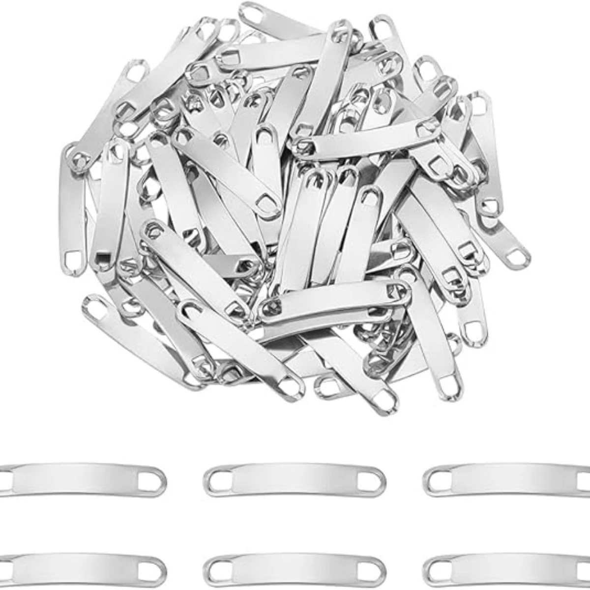 

5-10Pcs Various Sizes Stainless Steel Connectors for Jewelry Making Blank Bar Hand Stamping Tags Engraved DIY Bracelet Necklace