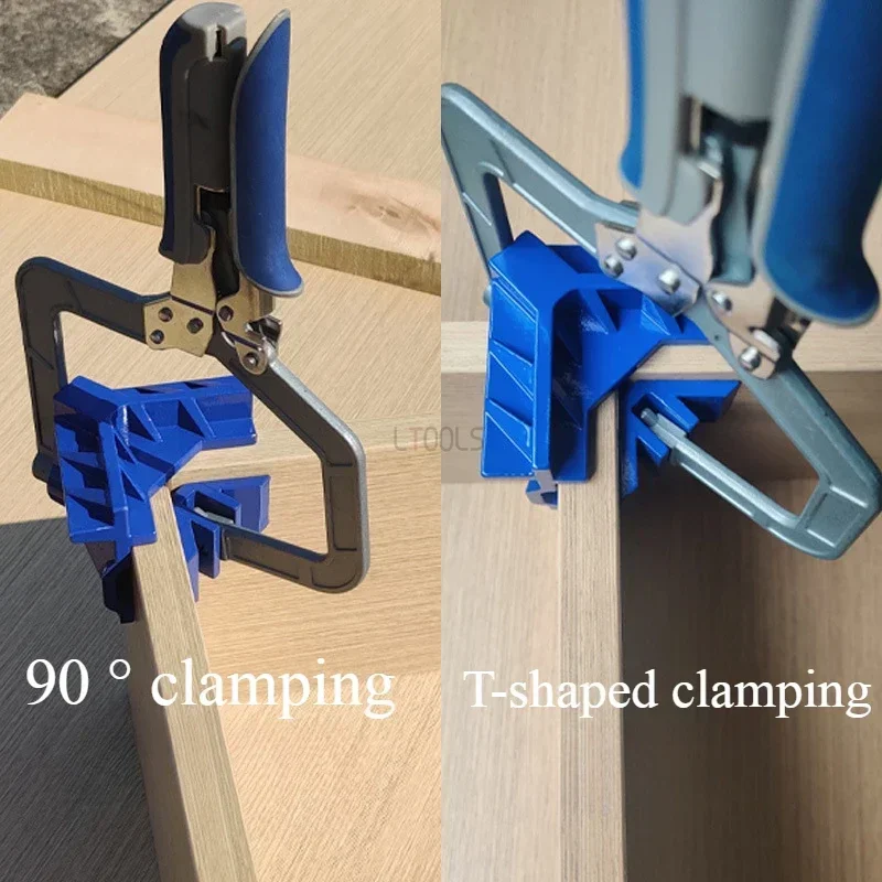 Imagem -02 - Ângulo Direito Woodworking Tool Clamp Material de Aço Carbono Adequado para Gabinete Doméstico Perfuração Fixa 90 Graus