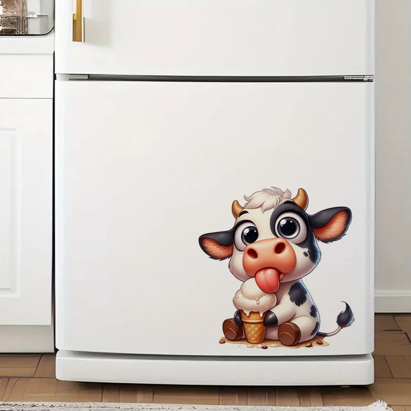 1pc Crazy Cow Sticker, Water-proof & UV-resistant Wall Decal, Used for Wall, Bathroom, Cabinet, Door,Toilet, Car, Laptop QT29