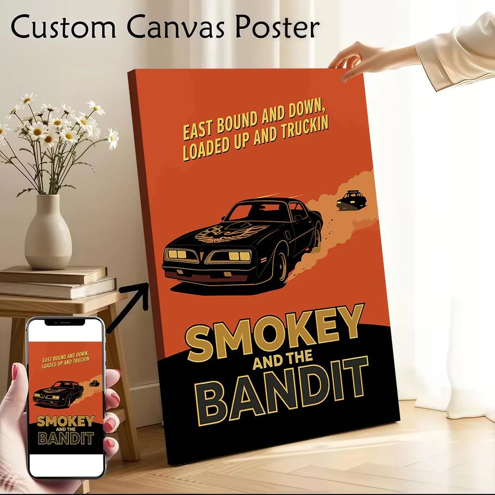 Smokey and the Bandit Filmplakat, Leinwand-Wandkunst, personalisierter Druck, modernes Gemälde, perfektes Geschenk für Schlafzimmer, Heimdekoration, Wandgemälde