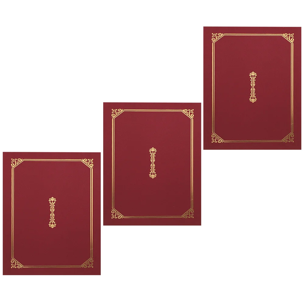 3 قطعة غطاء جائزة حامل شهادة ورقي عالي الجودة لشهادة الدبلومة مغلف حماية المستندات استخدام مكتب المدرسة #2