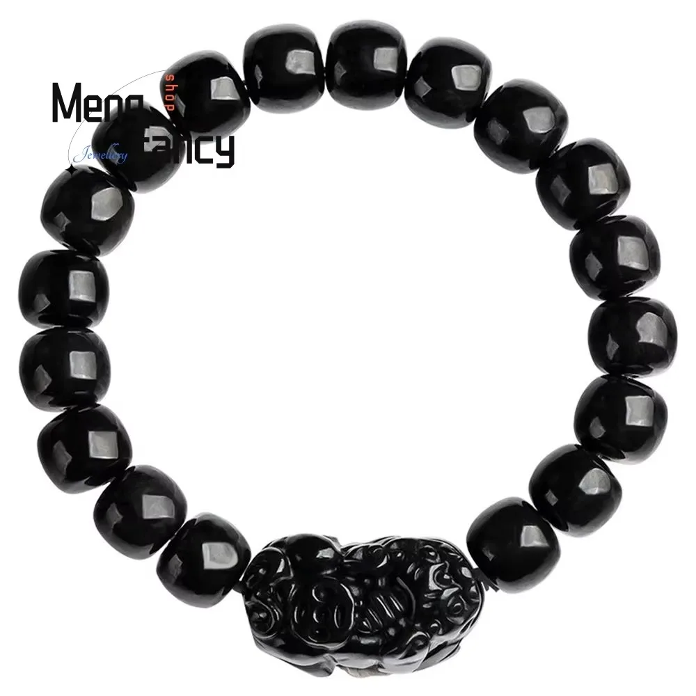 Genuine Natural Hetian Ink Jade Pixiu Bracelet Best Selling Handicraft Mascot Exquisite Couple Fashion Fine Jewelry Holiday Gift