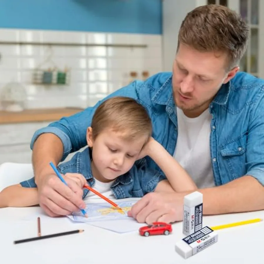24er-Pack weiße Radiergummis, große Bleistift-Radiergummis, 4B-Gummi, rechteckiger Radiergummi für Schüler, Büro, Kunst, Radiergummis zum Zeichnen, Neu P