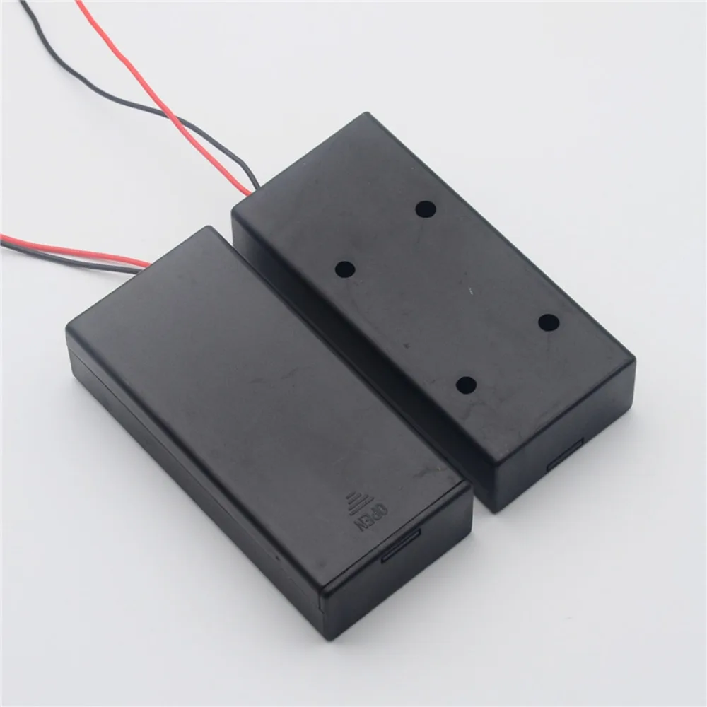 2 Slot Battery Case Holder Thickening Material Nickel Strips Board Empty Box for 18650 Battery Black Well Match