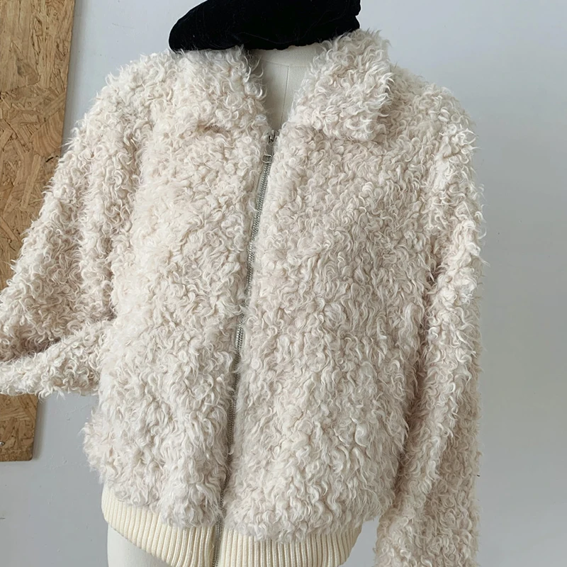 LUZHEN 2024 Winter New Lamb Wool Warm Jacket Women's Fashion Solid Color Simple Casual Coat Street Trendy Female Clothes AA2269