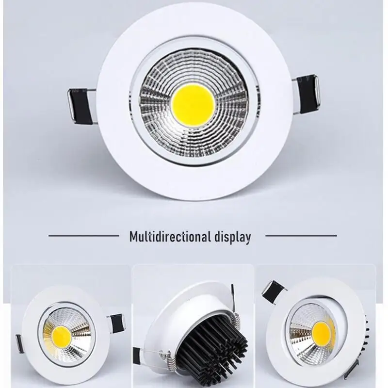 Recessed Down Light 3W 5W 7w 9W 12W 15W 18W LED Down Light Outdoor COB Dimmable LED Ceiling Light Bulb COB LED Spot Light 1pc