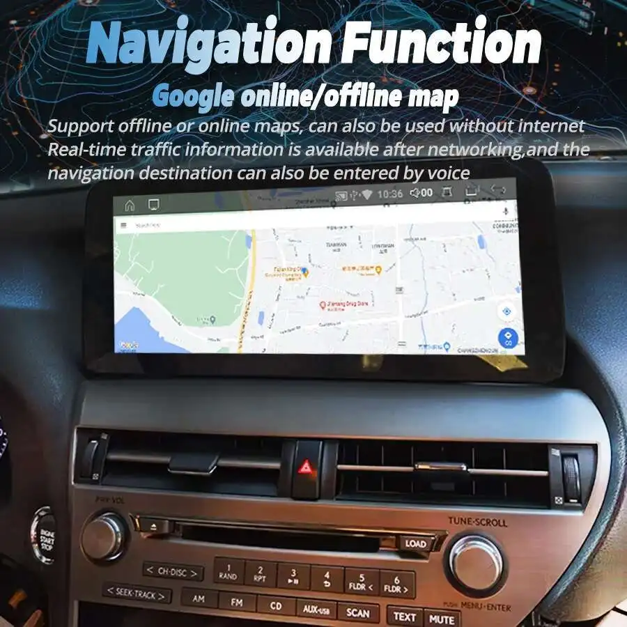 12.3 "سيارة الوسائط المتعددة مشغل فيديو CarPlay رئيس وحدة لكزس RX450h 2012 RX RX270 RX350 2016-2019 256GB نظام تحديد المواقع أندرويد 14 شاشة