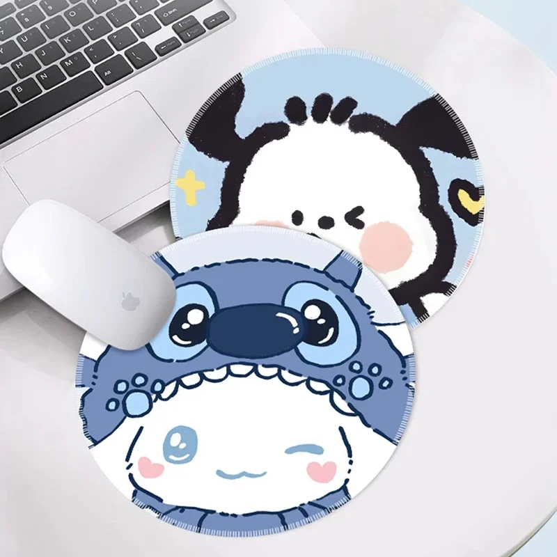 

Sanrio Mouse Pad Kuromi Cartoon Round Mousepads Cinnamoroll Waterproof Durable Mouse Pads For Computer Office MousePad Desk Mat