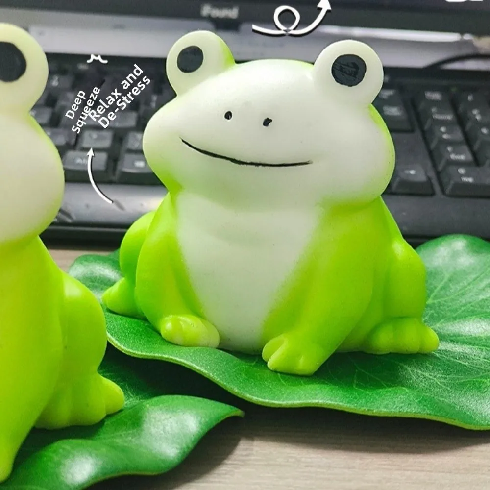 

New Cartoon Frog Squeeze Toys Green Slow Rebound Sensory Fidget Toy Soft Cute Decompression Toy For Kids