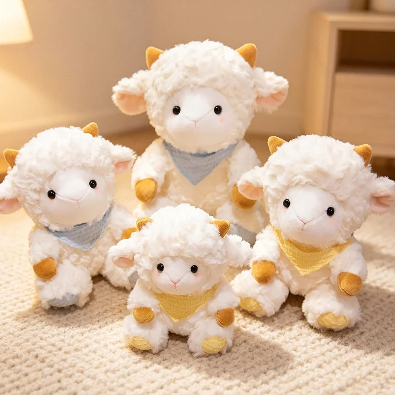 Cute Sheep Plush Toy 18/25/33cm Soft Lamb Stuffed Animal Doll Kawaii Sheep Plushie  Home Decor Doll Accompany Toys Birthday Gift