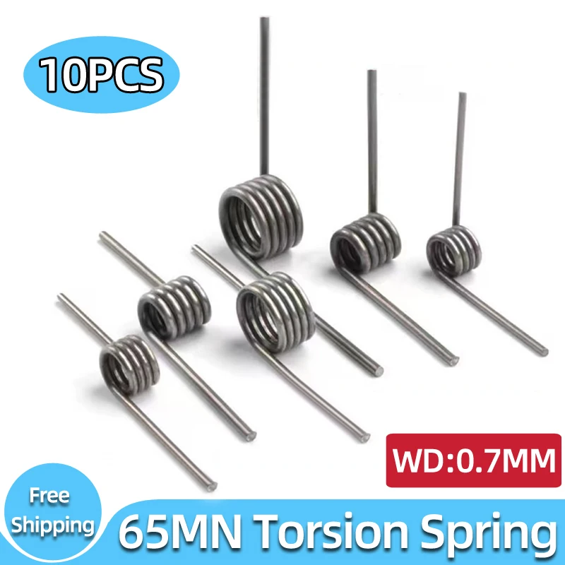 

10PCS 65Mn Steel Helical Torsion Spring V-Shaped Helicaltorsio Ring Wire Diameter 0.7mm Angle 60 90 120 180 Degrees