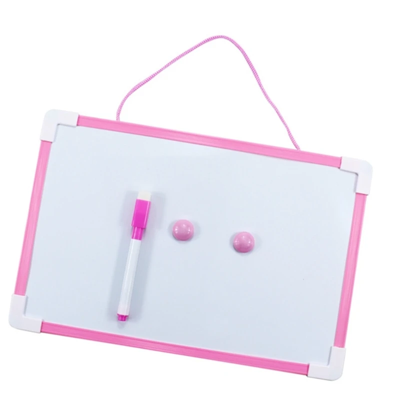 Whiteboard with Marker and Magnets Set, Double-Sided Erasable Whiteboard Kids Drawing Board Hanging Memo Board