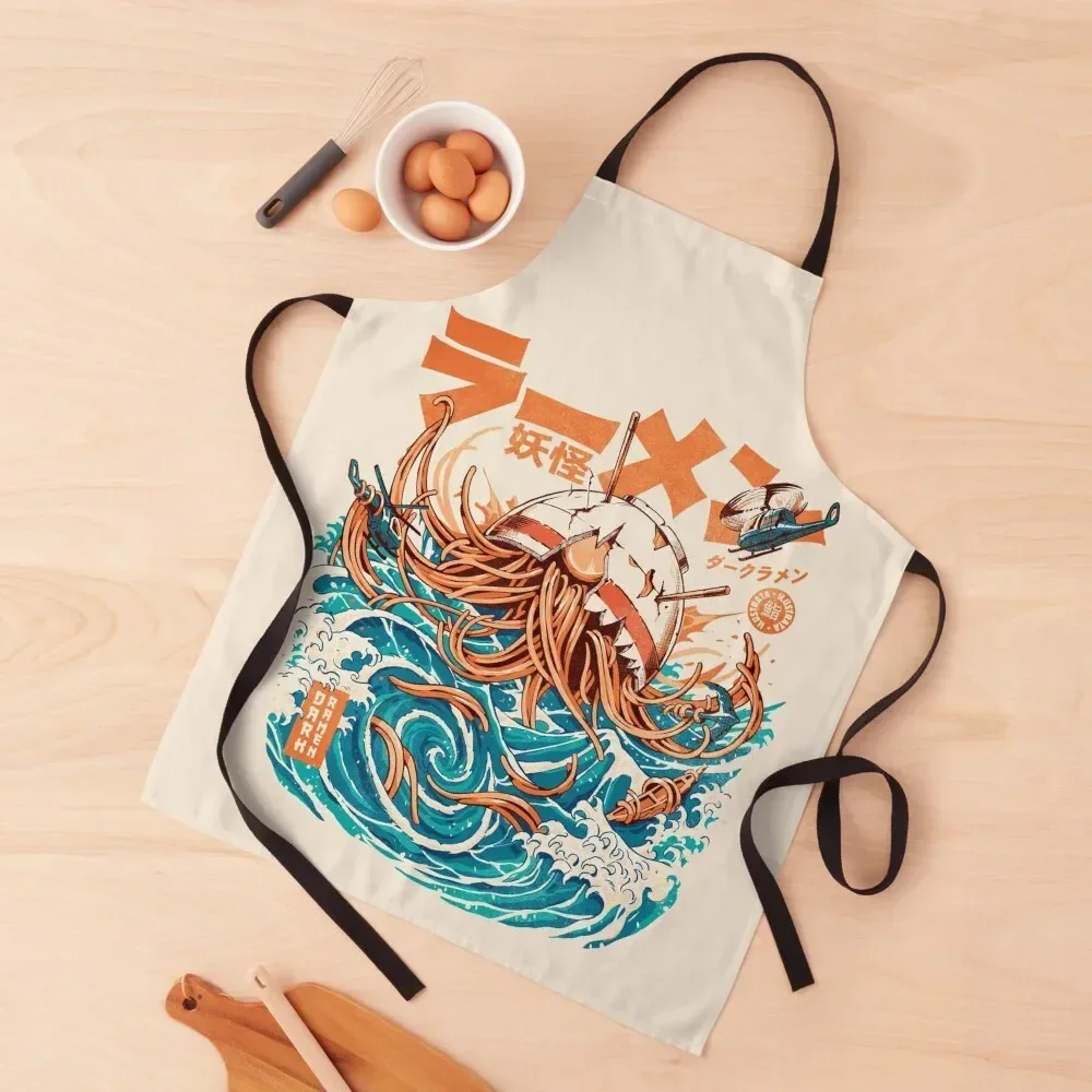 

Dark Great Ramen off Kanagawa Apron Kitchen Chef Women's Apron