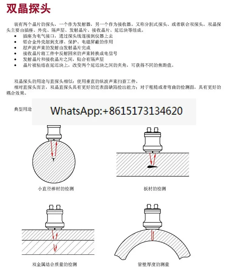 5MHZφ 10F5 Ultrasonic flaw detector Double crystal straight probe UT non-destructive testing Focusing segmentation probe 2.5P
