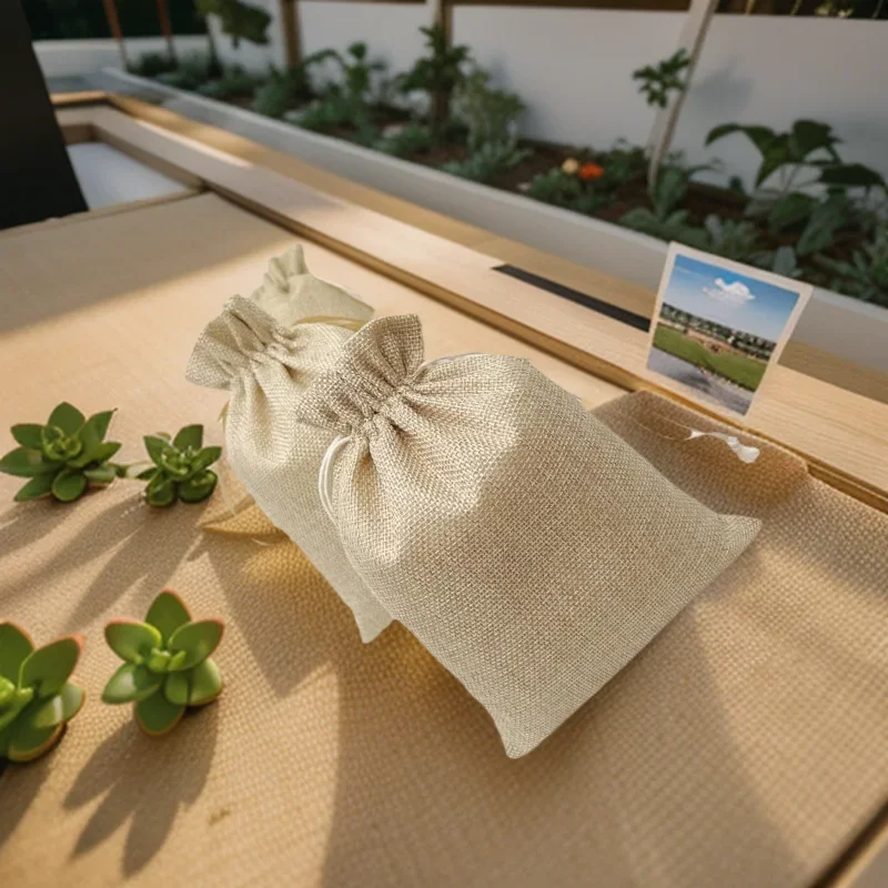 

20pcs 15x20cm Burlap Sack Gunny Hessian Linen Storage with Jute Bags Gift Sachet Pouches Packaging Drawstring Christmas Favor