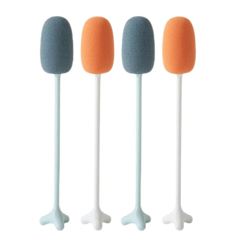 4Pcs Baby Bottle Brush Long Handle Sponge Cleaner Cup Washer Kitchen Cup Cleaning Brush for Tea Stain Residue Removal