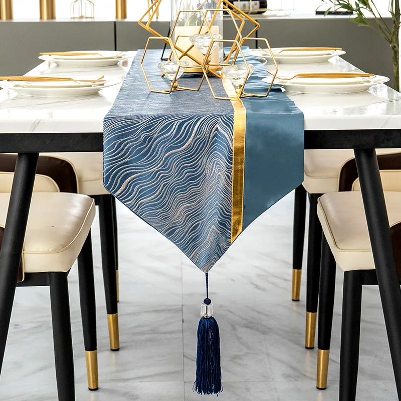 

Modern Light Luxury Style Fashion Restaurant Tea Table Doily Household Hotel Abstract Geometric Pattern Water Proof Table Runner