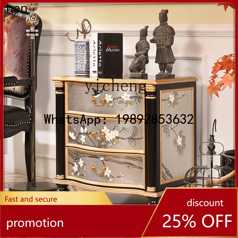 

YFY living room solid wood storage drawer cabinet sofa corner cabinet bedroom bedside table