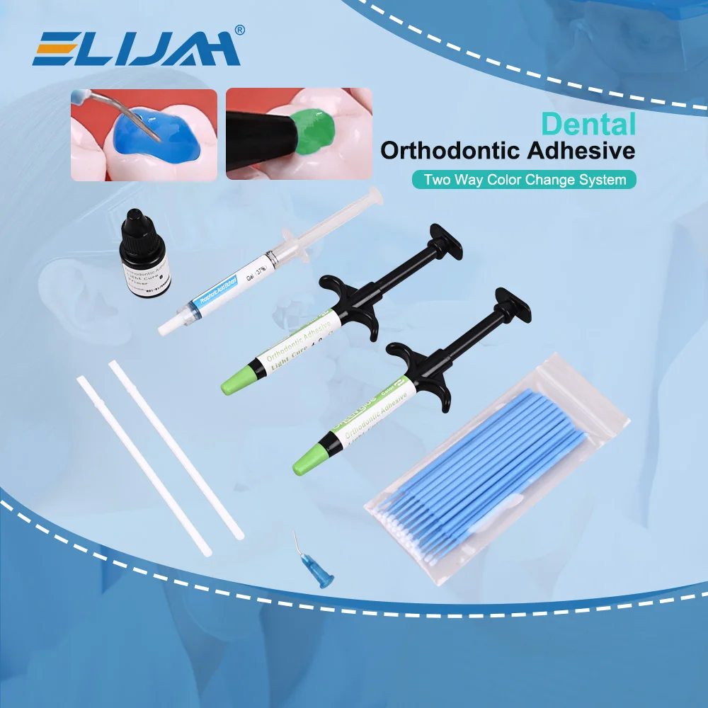 دعامة الأسنان الأخضر الغراء المواد اللاصقة تقويم الأسنان العالمي علاج الضوء لقوس أنبوب السندات لصق محفور حمض هلام طبيب الأسنان المواد