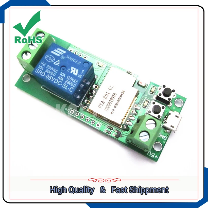 Wifi remote relay module smart phone app control timing plus 433M local remote control switch board