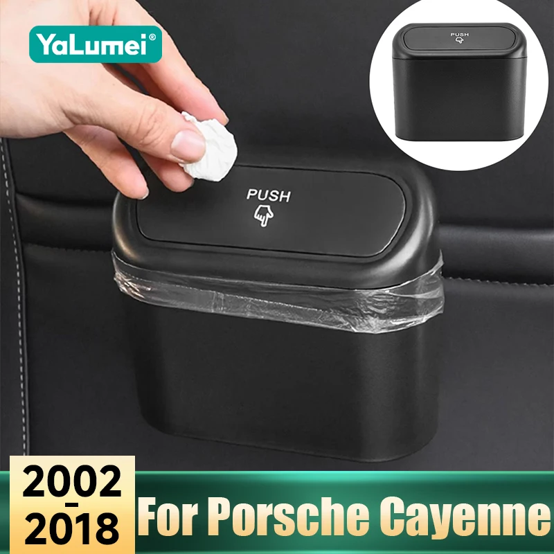 Für Porsche Cayenne 9 PA 955 957 92A 958 GTS 2002-2014 2015 2016 2017 2018 Kleine Auto Mülleimer mit Deckel Auslaufsicheres Zubehör