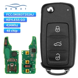 dahai Remote Car Key Circuit Board 5K0837202AJ 434Mhz ID48 Chip For VW Beetle Eos Golf Jetta Sharan Skoda Keyless Go