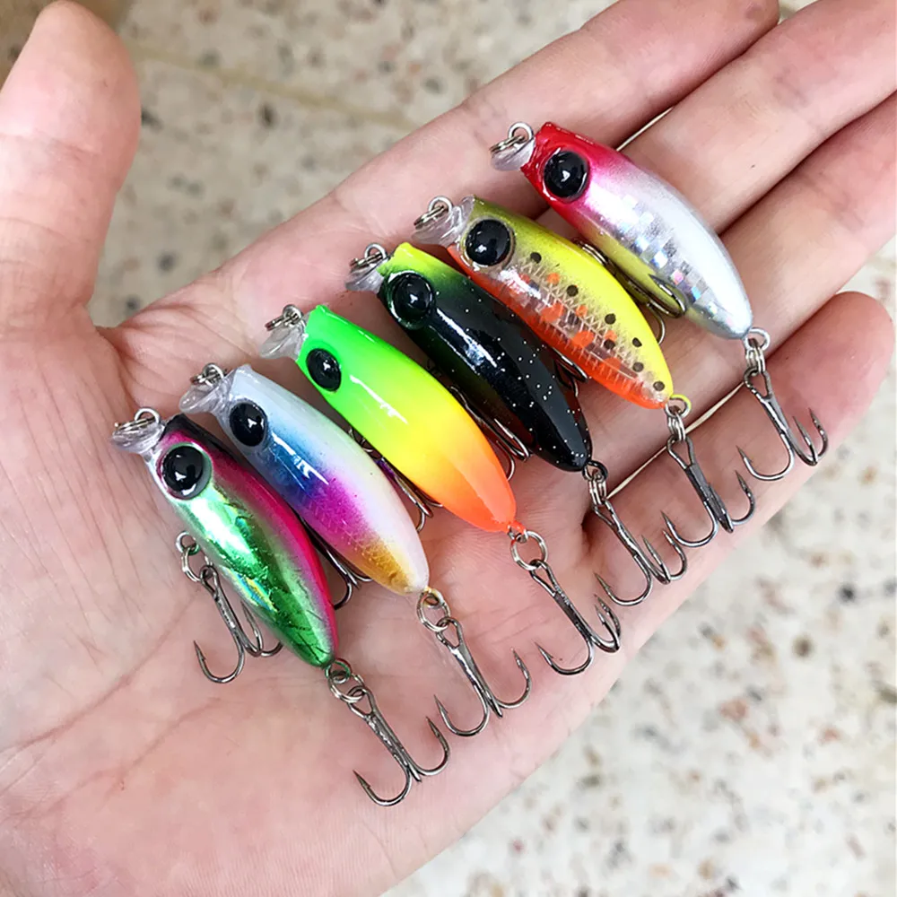 1Pcs Slowly Sinking Minnow Fishing Lure Wobblers 43mm 2.7g Isca Artificial plastic Hard Bait Mini Crankbait Pike Fishing Tackle