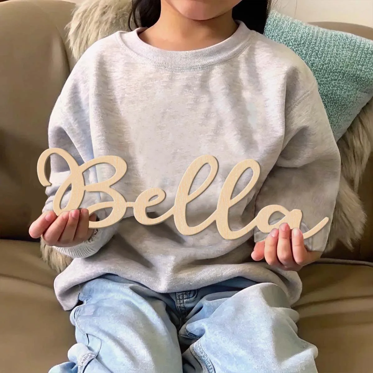 1 قطعة بيلا الإبداعية مثال مخصص اسم المواد الخشبية لوحة خشبية علامة خشبية لم تنته الخشب للرسم أو التألق