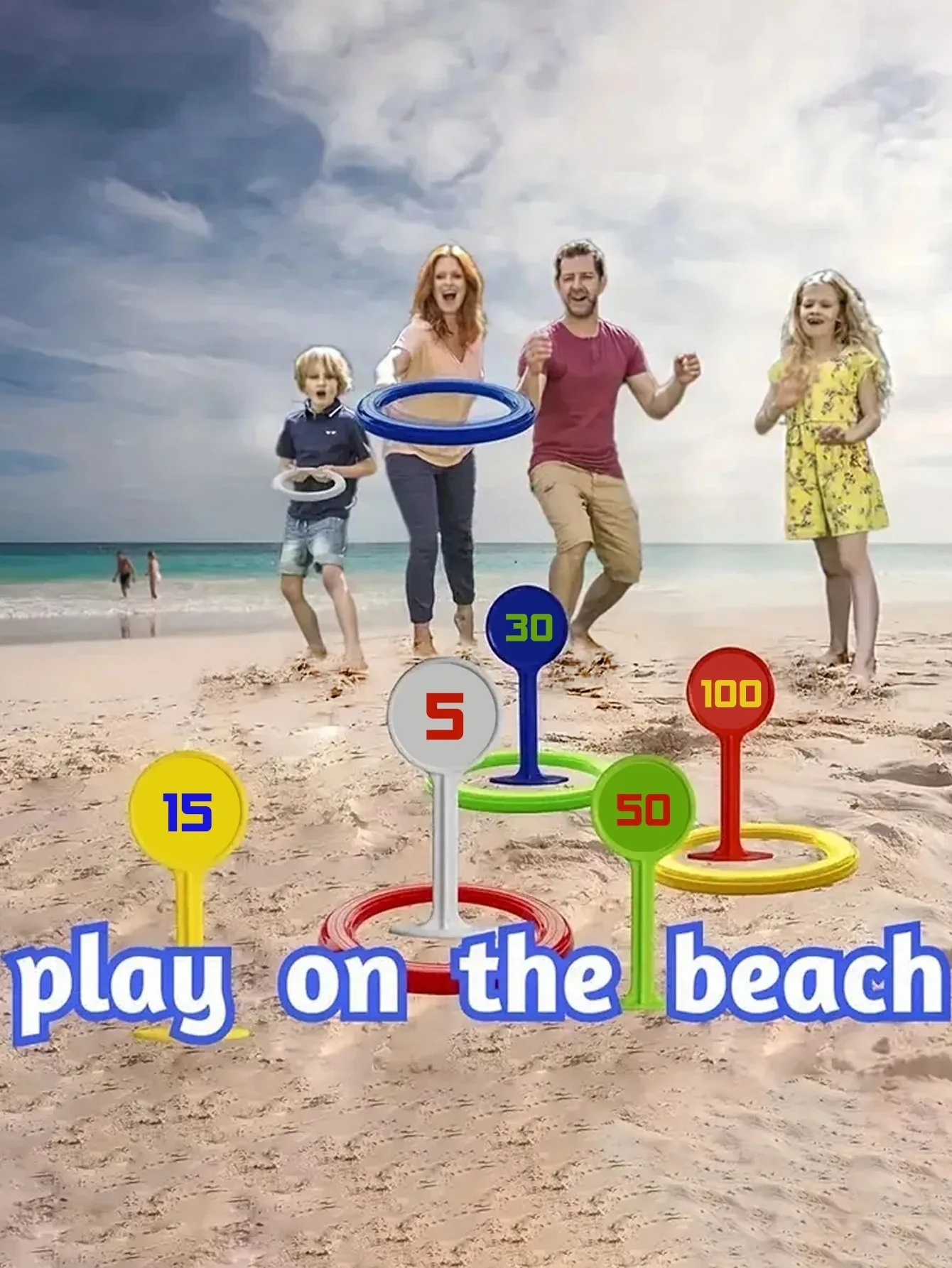 Beach Grass Throwing Ring Toy Children's Outdoor Activity Set Outdoor Parent-Child Interactive Games Exercise Concentration Gift