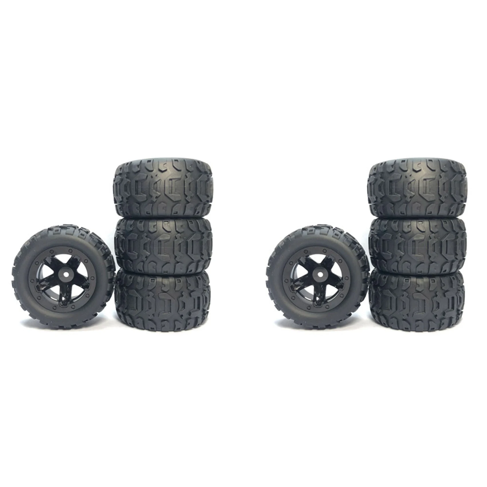 CYGJ-8Pcs Large Tire Widening Tyre Wheel For Wltoys 144001 124016 124018 124019 12428 Haiboxing 16889 RC Car Upgrade Parts,2