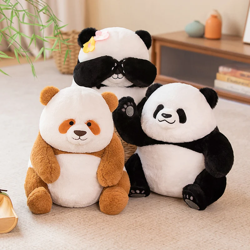 Unique Chocolate Panda Chizai Plush Toy Huahua Bear Stuffed Bamboo Ball Snack Bag Cushion Animal Christmas Birthday Gift Kids