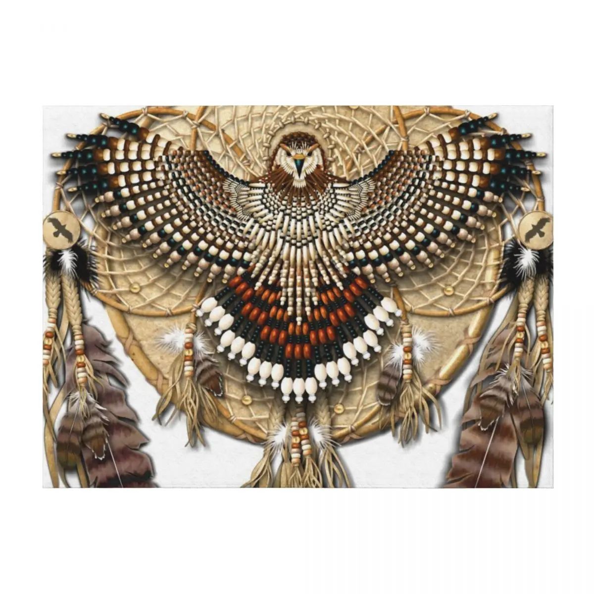 

Red-Tail Hawk Dreamcatcher Mandala Throw Blanket Vintage Sofa Blankets Sofas Of Decoration Hairy Blankets