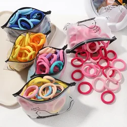 30pcs/lot 4cm Mixed Rubber Band Korean Women Ponytail Holder Gum Headwear Elastic Hair Bands For Girls Hair Accessories Ornament