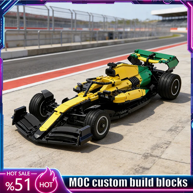 NEW 3238Parts Open Wheel Racing Vehicle Model 1:8 Scale MOC Custom Puzzle Diy Assembly Building Blocks Racing Toy Popular Gifts
