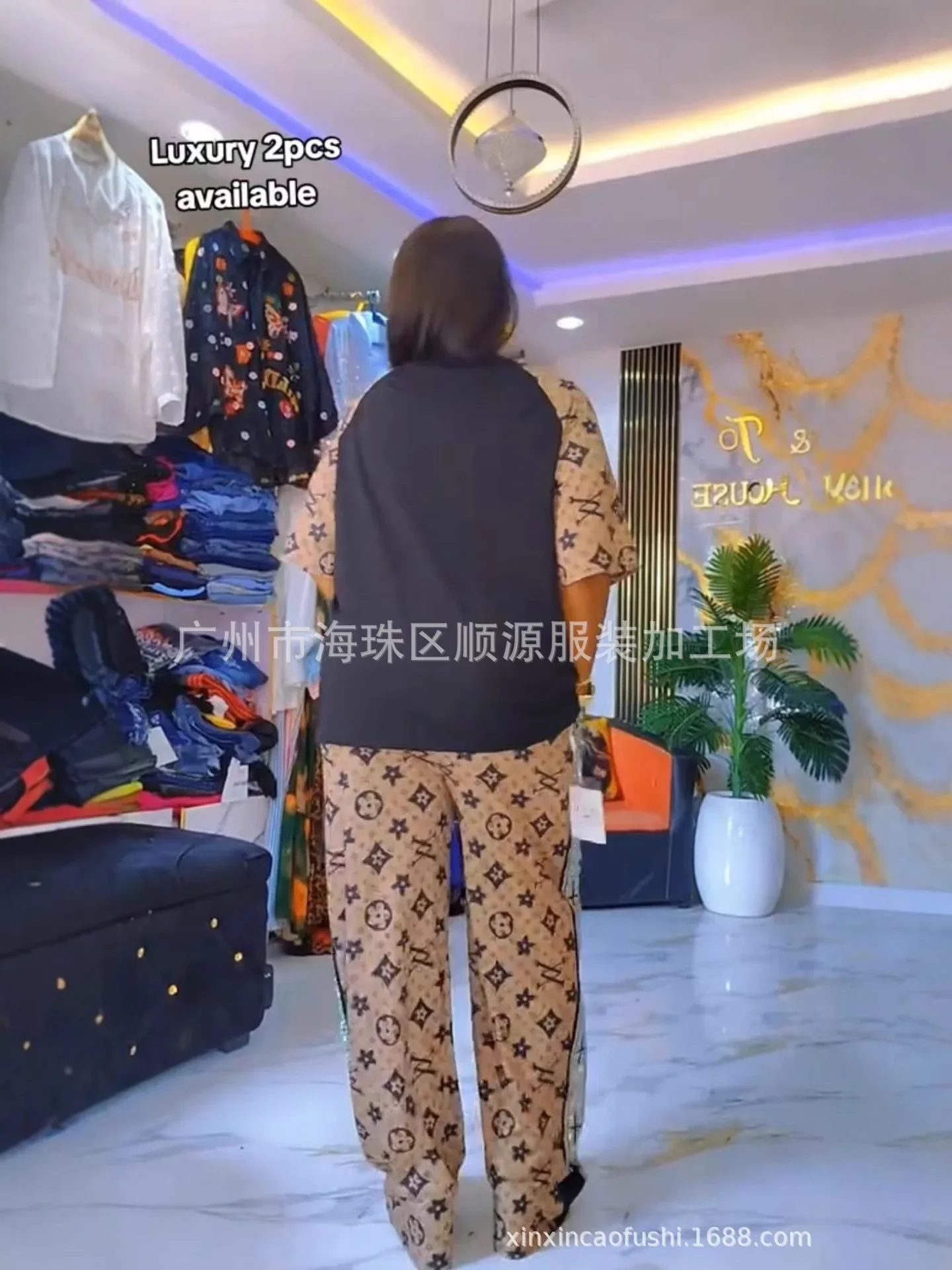 

Customized 2026 winter Spring long sleeve tracksuit Sportswear Office phoenix Sequined Sweatshirt+ pant 2pcs women's set outfits