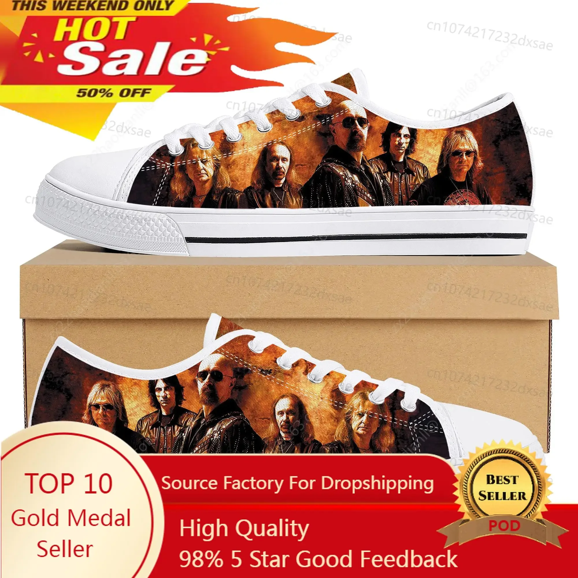 

Judas Priest Heavy Metal Rock Band Low Top High Quality Sneakers Mens Women Teenager Canvas Sneaker Custom Casual Couple Shoes