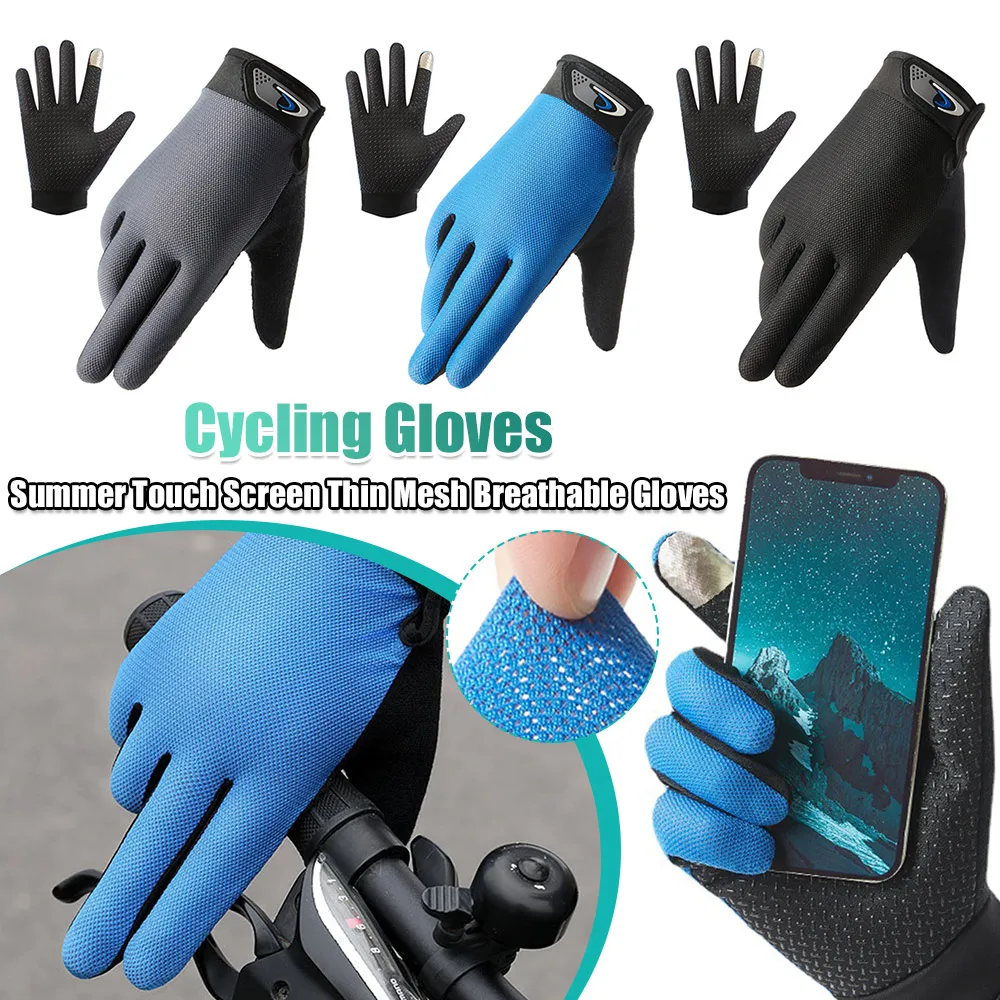 

Windproof Anti-Slip Full Finger Sports Gloves Men Touch Screen Driving Gloves Summer Unisex Cycling Supplies