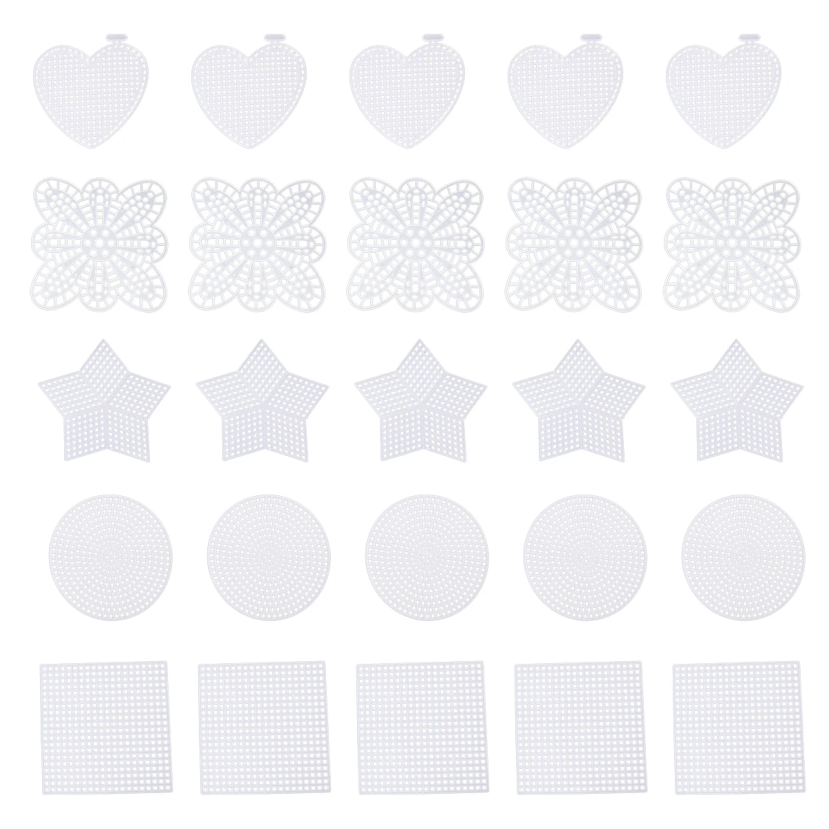 

Plastic Canvas Cross Stitch Mesh Plastic Canvas Sheets Set Hearts Stars Shapes DIY Embroidery Coasters Precut PE Storage