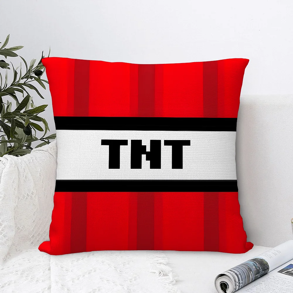 Game T-TNT Block Explosion Pillow Case Sofa Decorative Home Double-sided Print Plush Square Throw Pillow Covers Cushion Decor
