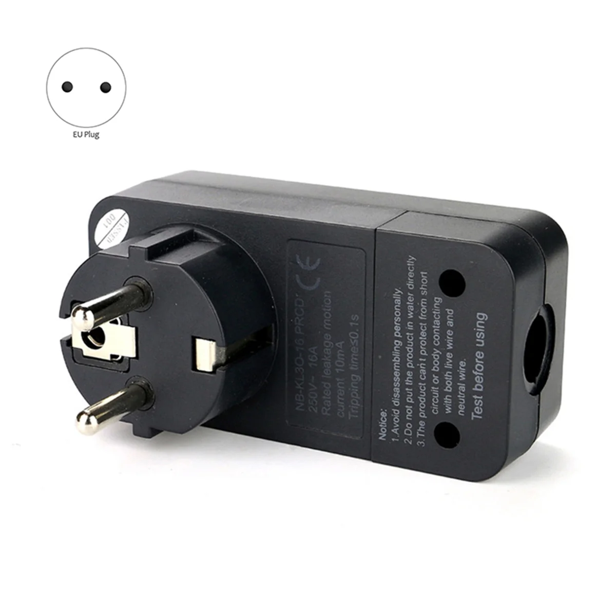 FI Circuit Breaker ป้องกันส่วนบุคคลปลั๊กเปลี่ยนปลั๊ก 10mA Residual Current Circuit Breaker 16Amp EU Plug