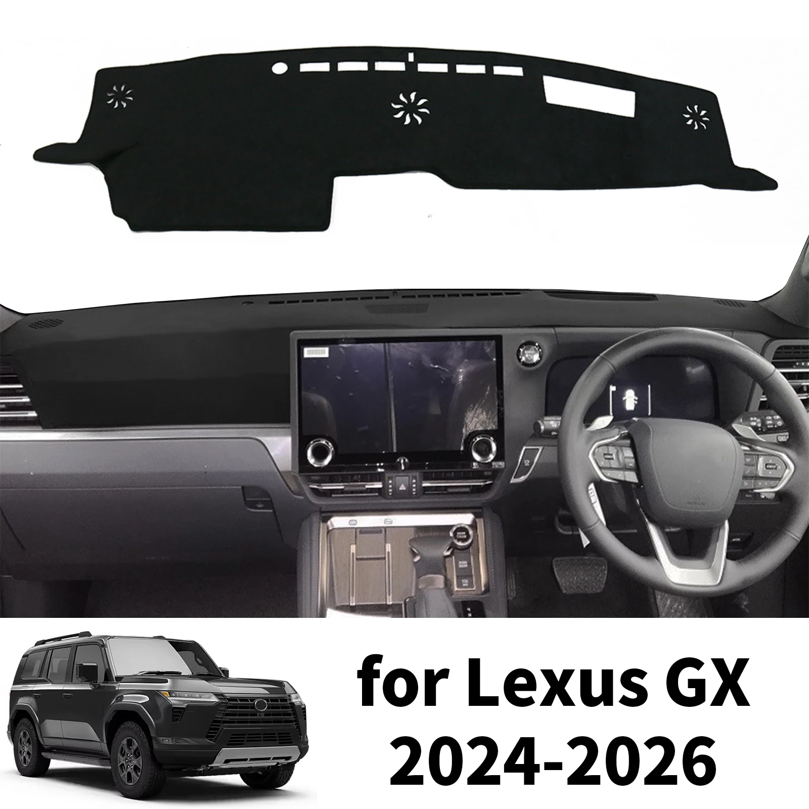 

Car Dashmat Dashboard Cover Pad Accessories for Lexus GX 550 GX550 J250 GX550H 2024 2025 2026 DashMat Sunshade Protective Carpet