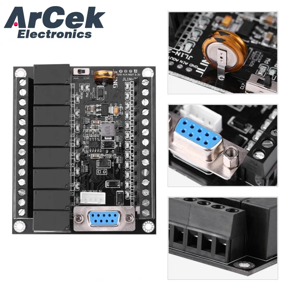 PLC FX1N-20MR Programmable Controller DC 24V Relay Module FX1N-20MR Industrial Control Board Programmable Logic Controller