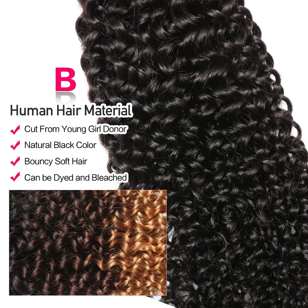 Curly Human Hair 3 Bundles 12 14 16 inch 100% Unprocessed Brazilian Curly Hair Bundles Soft Remy Hair